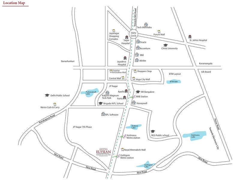 Prestige Elysian Location Map