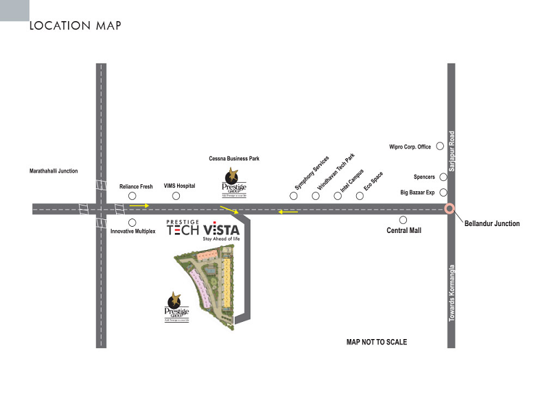 Prestige Tech Vista Location Map